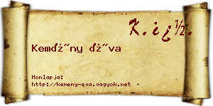 Kemény Éva névjegykártya