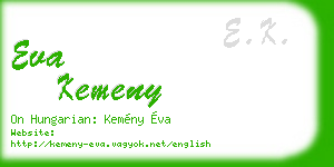 eva kemeny business card
